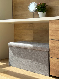 Пуф для хранения текстильный серый MBM HOME модель TH-04 GRAY Фото