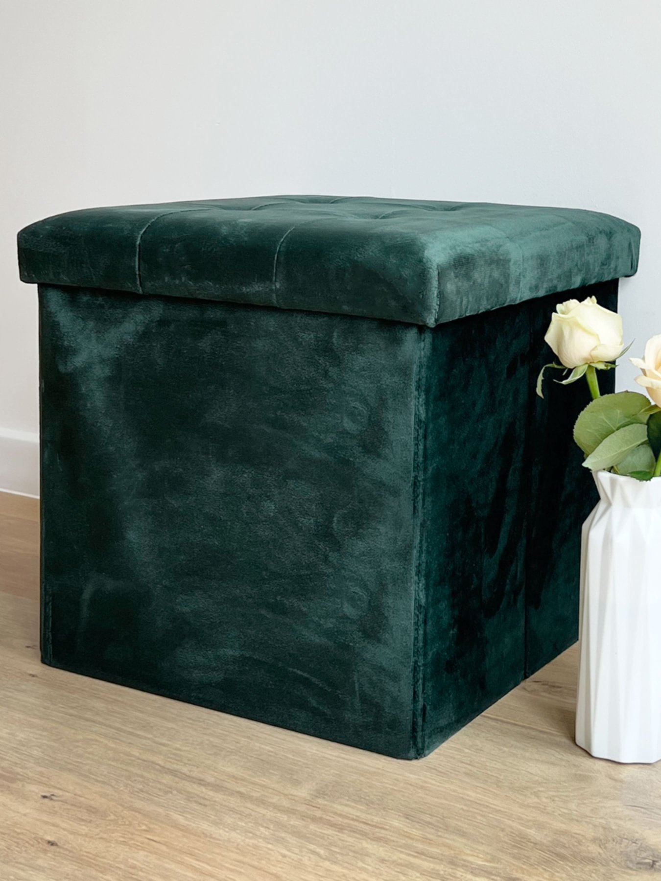 Пуф для хранения велюровый зеленый MBM MY HOME модель TH-05 GREEN Фото