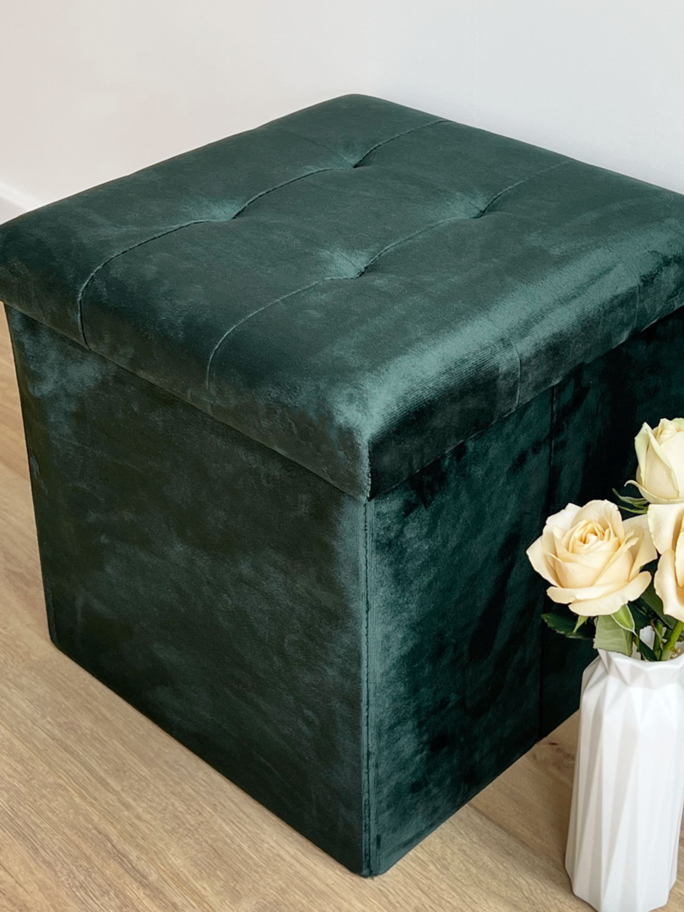 Пуф для хранения велюровый зеленый MBM MY HOME модель TH-05 GREEN Фото