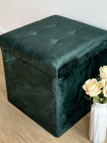 Пуф для хранения велюровый зеленый MBM MY HOME модель TH-05 GREEN Фото