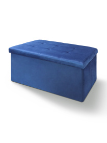 Пуф для хранения велюровый синий MBM MY HOME модель TH-06 BLUE Фото