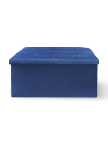 Пуф для хранения велюровый синий MBM HOME модель TH-06 BLUE Фото