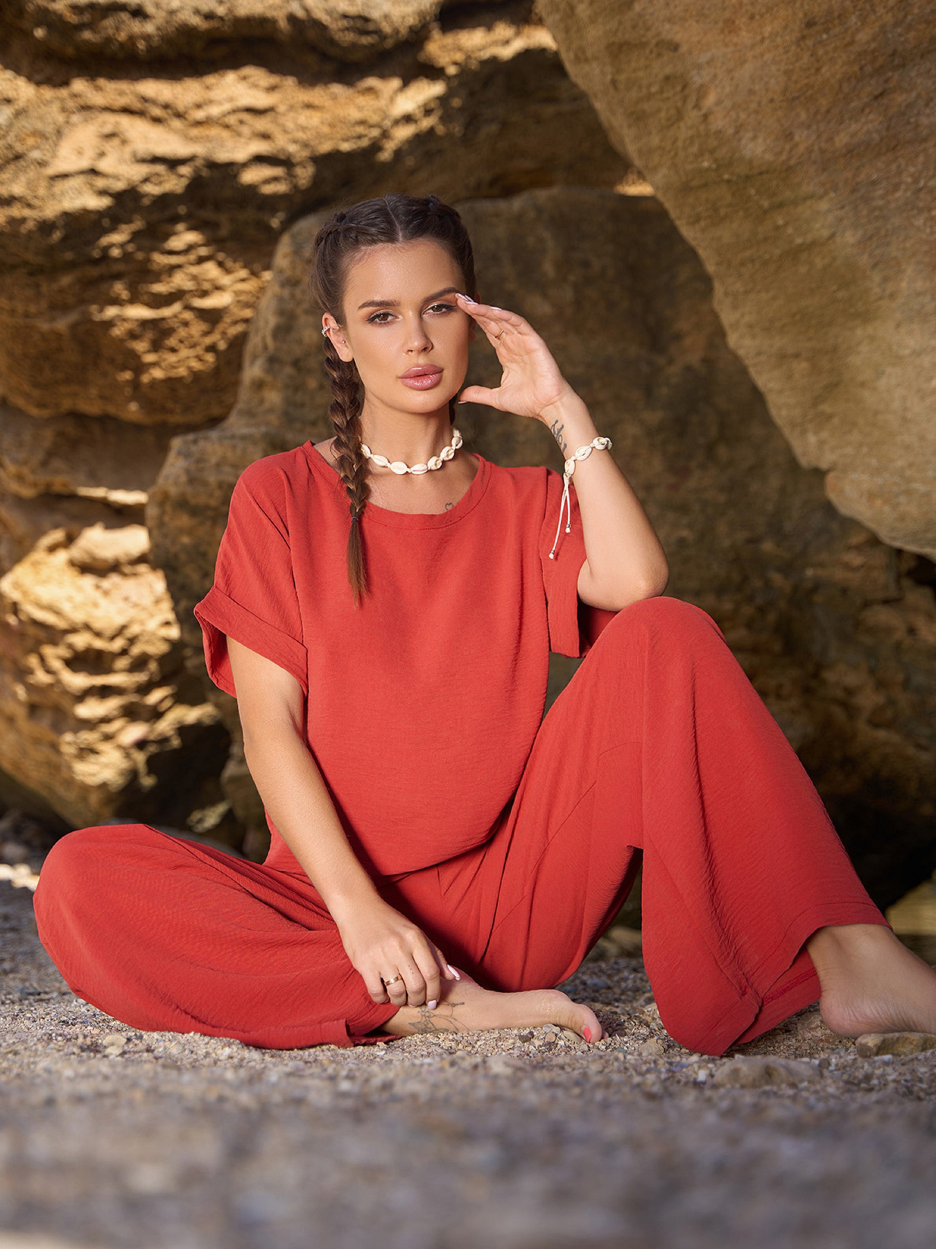 Костюм ISSA Plus модель 12766_терракотовый Фото