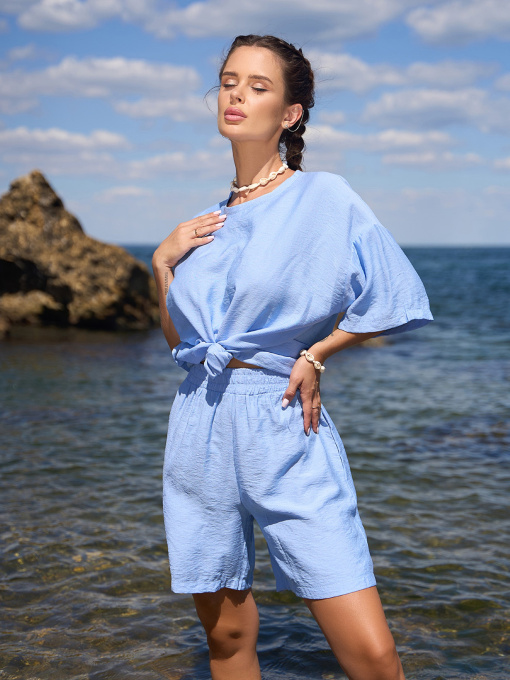 Костюм ISSA Plus модель 13437A_голубой Фото