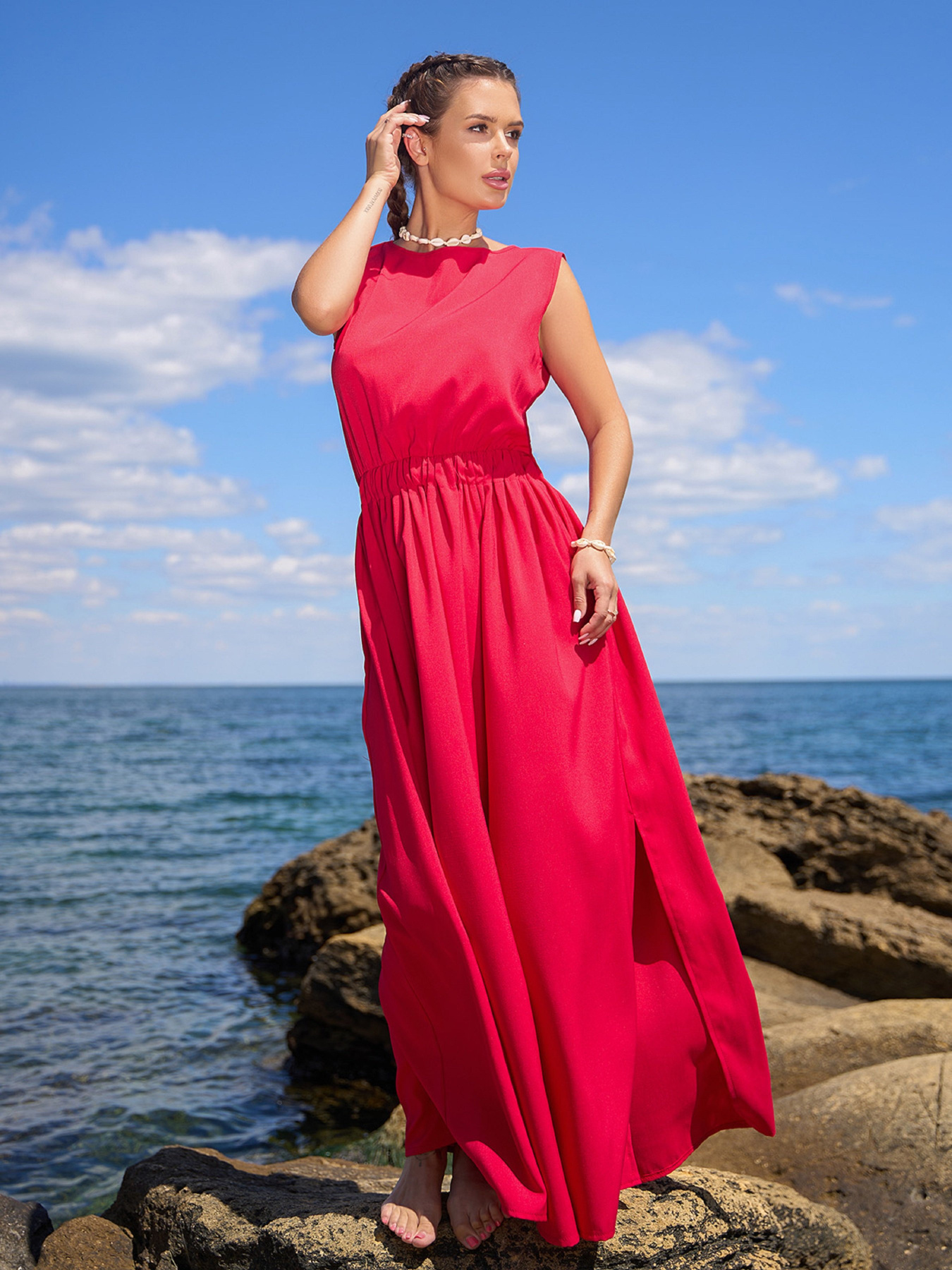 Сарафан ISSA Plus модель 14063A_красный Фото