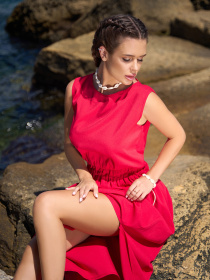 Сарафан ISSA Plus модель 14063A_красный Фото