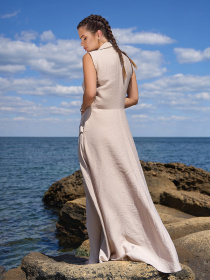 Платье макси ISSA Plus модель 14757_бежевый Фото