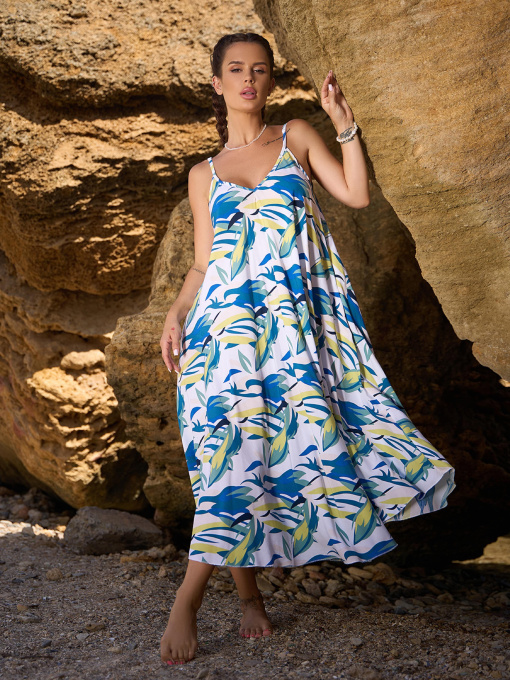 Сукня міді ISSA Plus модель 14795_мультиколор Фото