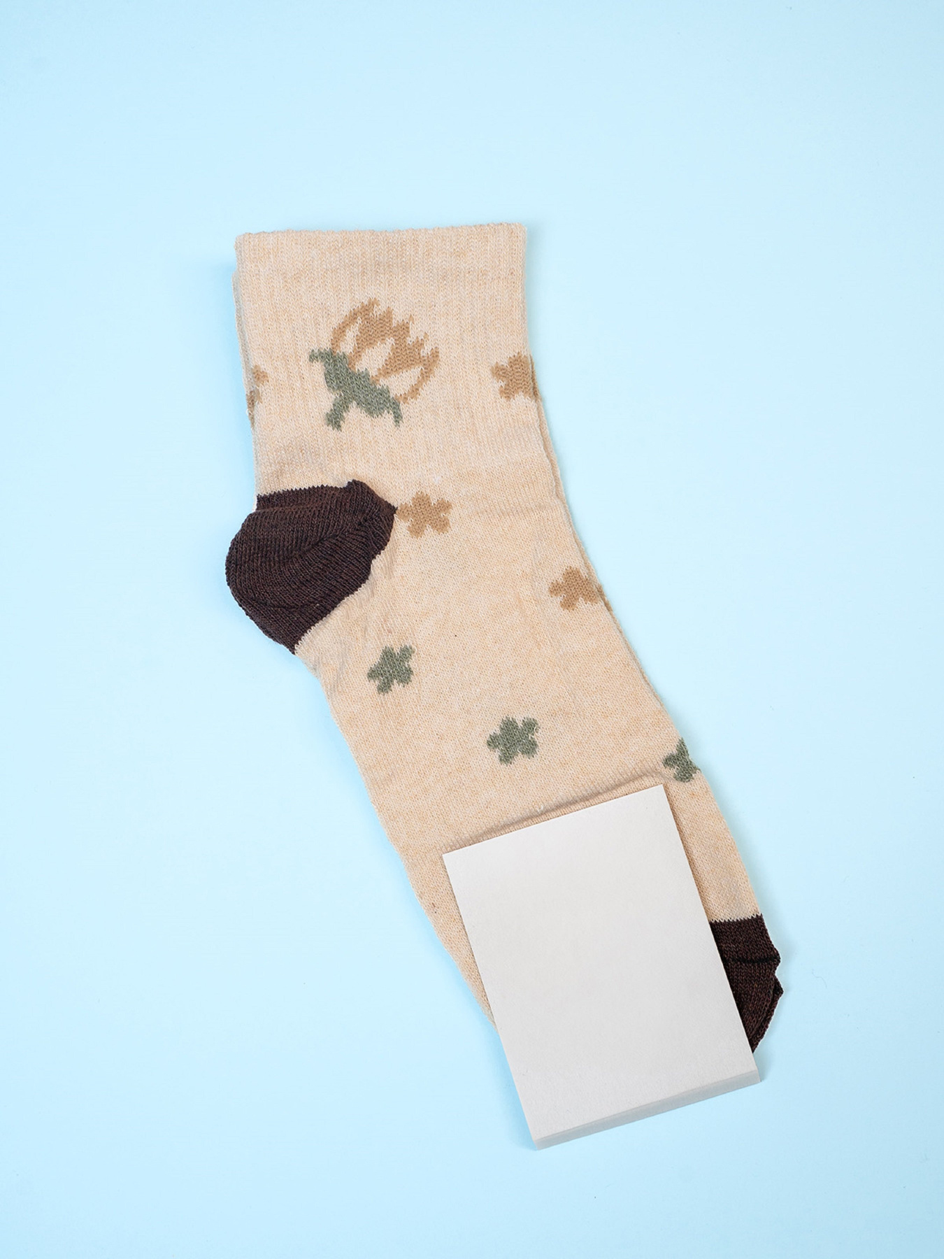 Носки ISSA Plus модель NS-387_бежевый_зеленый Носки ISSA Plus модель NS-387_бежевый_зеленый Фото