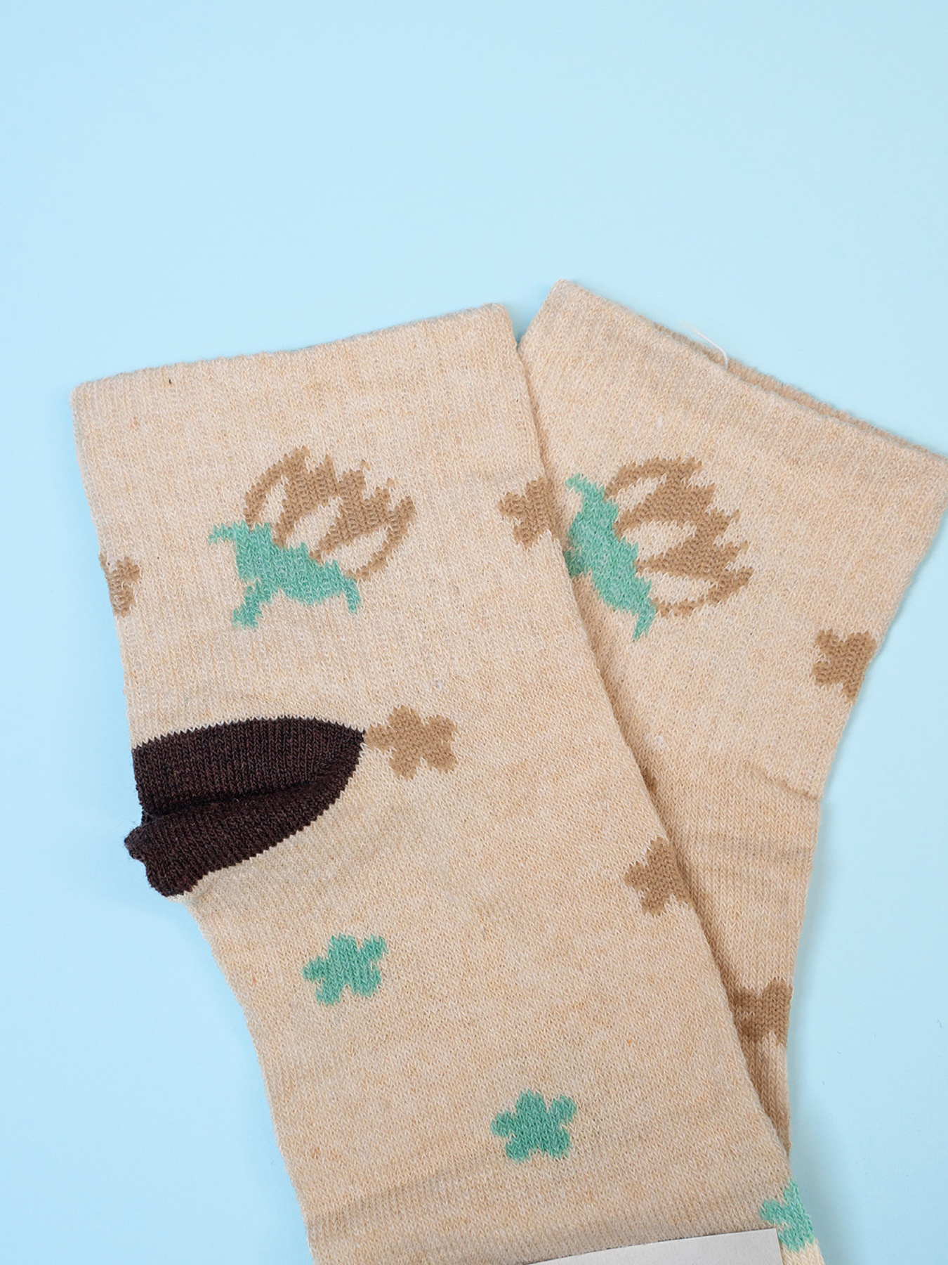 Носки ISSA Plus модель NS-387_бежевый_бирюзовый Носки ISSA Plus модель NS-387_бежевый_бирюзовый Фото