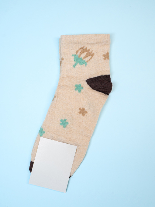 Шкарпетки ISSA Plus модель NS-387_бежевый_бирюзовый Фото