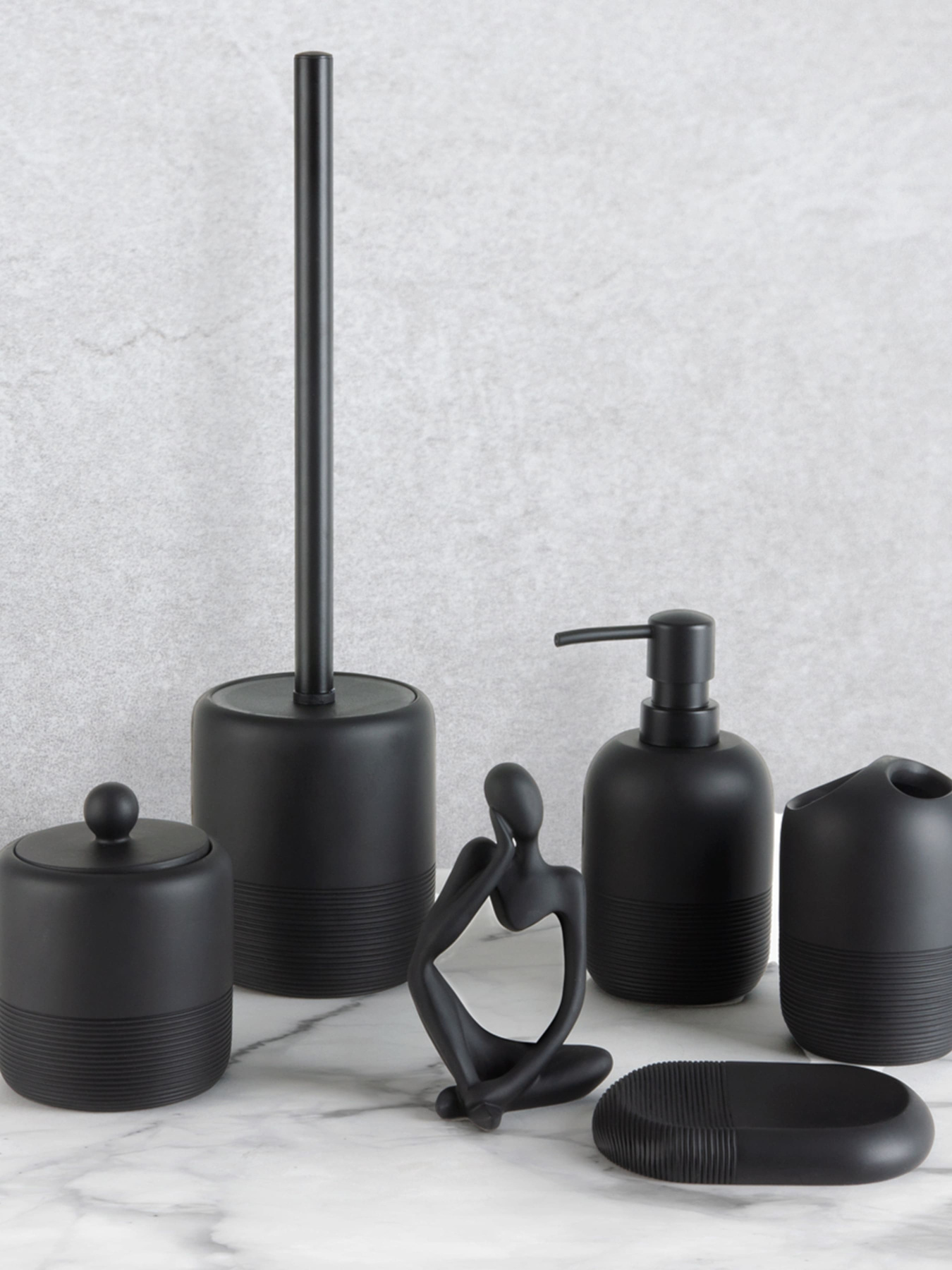 Набор аксессуаров для ванной комнаты черный Boston MBM MY HOME модель MVM-MH-12 BLACK Фото