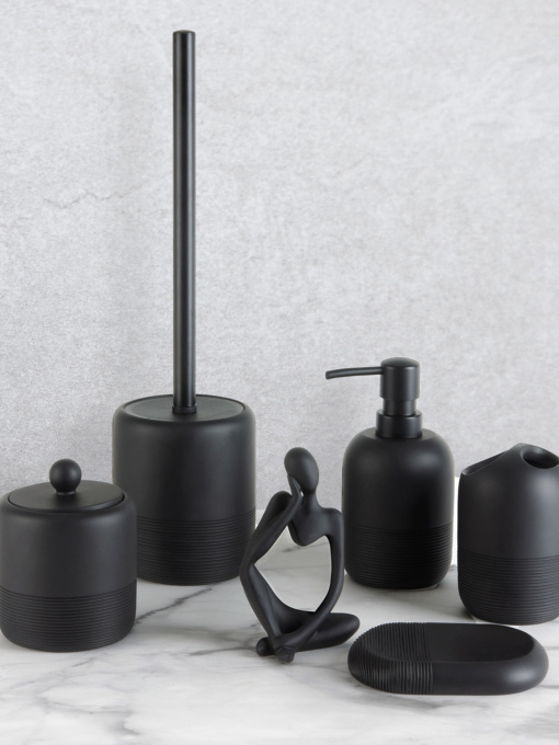 Набір аксесуарів для ванної кімнати чорний Boston MBM HOME модель MVM-MH-12 BLACK Фото