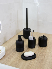 Набор аксессуаров для ванной комнаты черный Boston MBM HOME модель MVM-MH-12 BLACK Фото