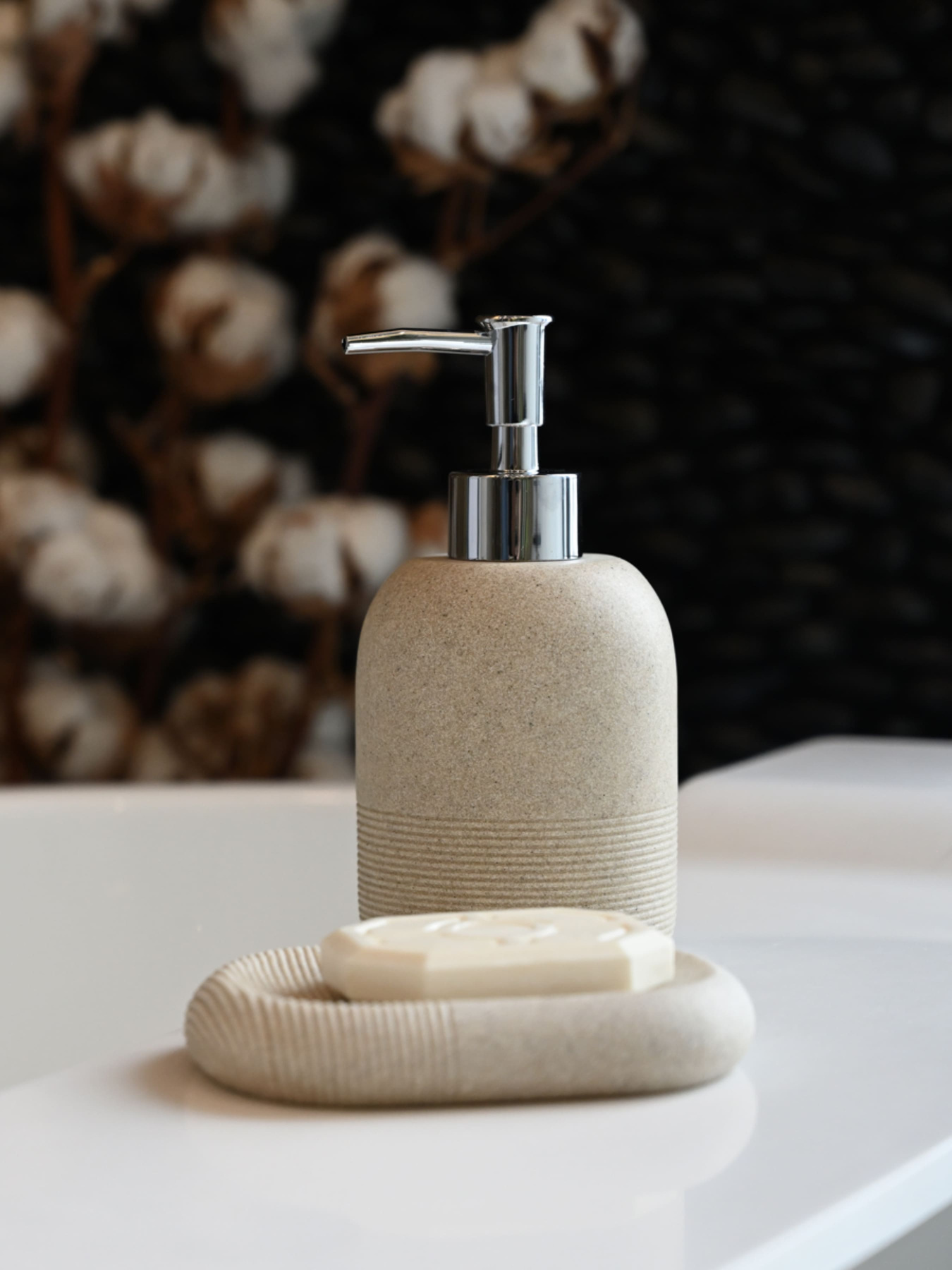 Набір аксесуарів для ванної кімнати бежевий Boston MBM MY HOME Модель MVM-MH-12 BEIGE Фото