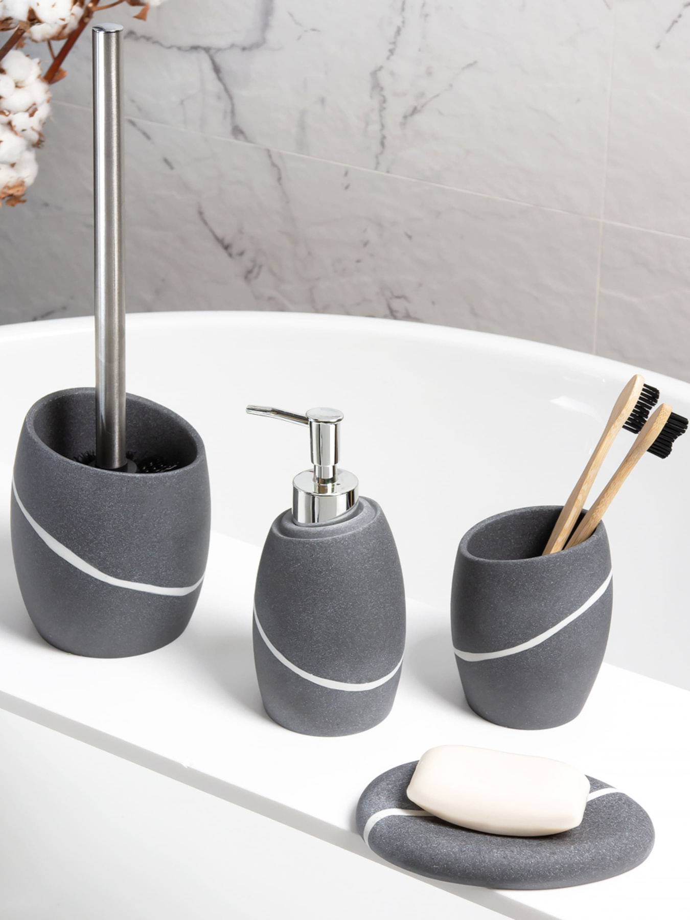 Набір аксесуарів для ванної кімнати сірий Crimea MBM HOME модель MVM-MH-14 GRAY Фото