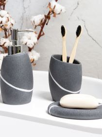 Набір аксесуарів для ванної кімнати сірий Crimea MBM HOME модель MVM-MH-14 GRAY Фото