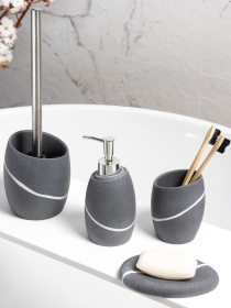 Набір аксесуарів для ванної кімнати сірий Crimea MBM HOME модель MVM-MH-14 GRAY Фото