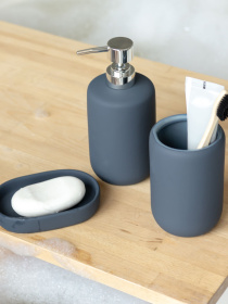 Набор аксессуаров для ванной комнаты серый Milan MBM MY HOME модель MVM-MH-23 GRAY Фото