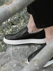 Слипоны Legessy модель CROSBY_BLACK_WHITE Фото