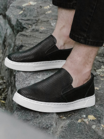 Слипоны Legessy модель CROSBY_BLACK_WHITE Фото