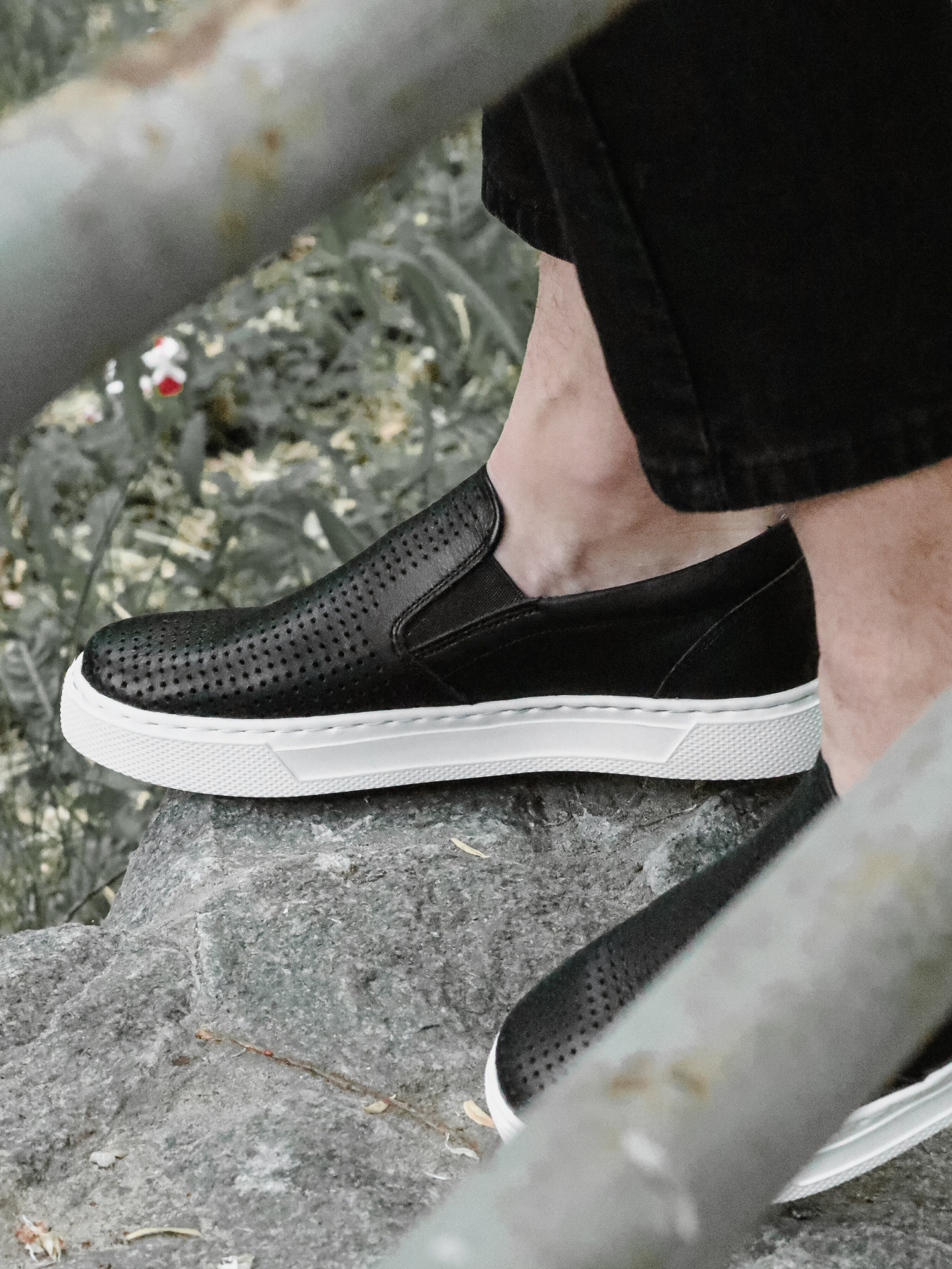 Слипоны Legessy модель CROSBY_BLACK_WHITE Фото