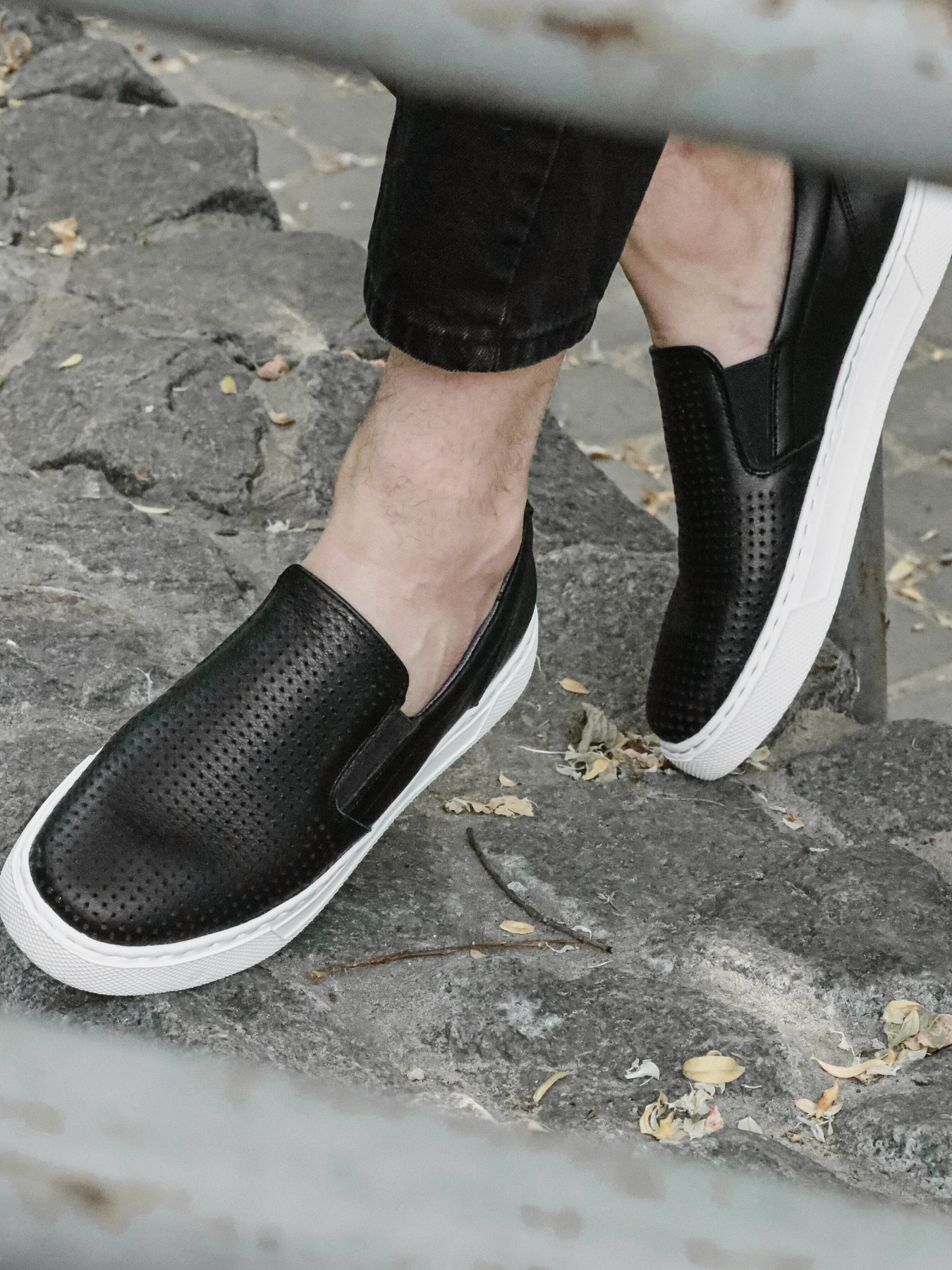 Слипоны Legessy модель CROSBY_BLACK_WHITE Фото