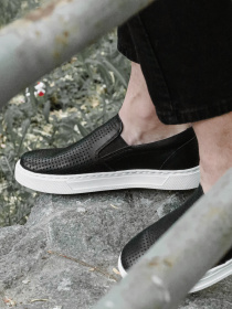 Слипоны Legessy модель CROSBY_BLACK_WHITE Фото