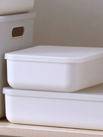 Ящик для хранения с крышкой пластиковый белый MBM MY HOME модель FH-10/FH-15 WHITE Фото
