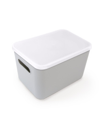 Ящик для хранения с крышкой пластиковый серый MBM MY HOME модель FH-11/FH-15 GRAY Фото