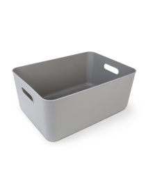 Ящик для хранения с крышкой пластиковый серый MBM MY HOME модель FH-13/FH-16 GRAY Фото