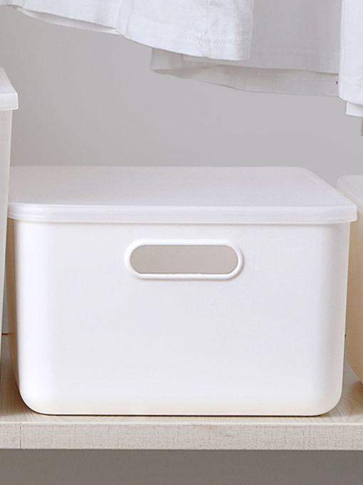 Ящик для зберігання з кришкою пластиковий білий MBM HOME модель FH-13/FH-16 WHITE Фото