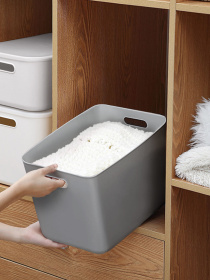 Ящик для хранения с крышкой пластиковый серый MBM MY HOME модель FH-14/FH-16 GRAY Фото