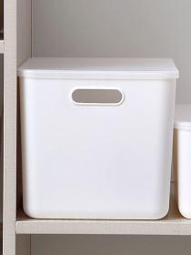 Ящик для хранения с крышкой пластиковый белый MBM MY HOME модель FH-14/FH-16 WHITE Фото