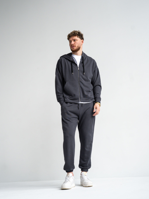 Мужской спортивный костюм на молнии Over ZIP Графит модель 530-23 Фото