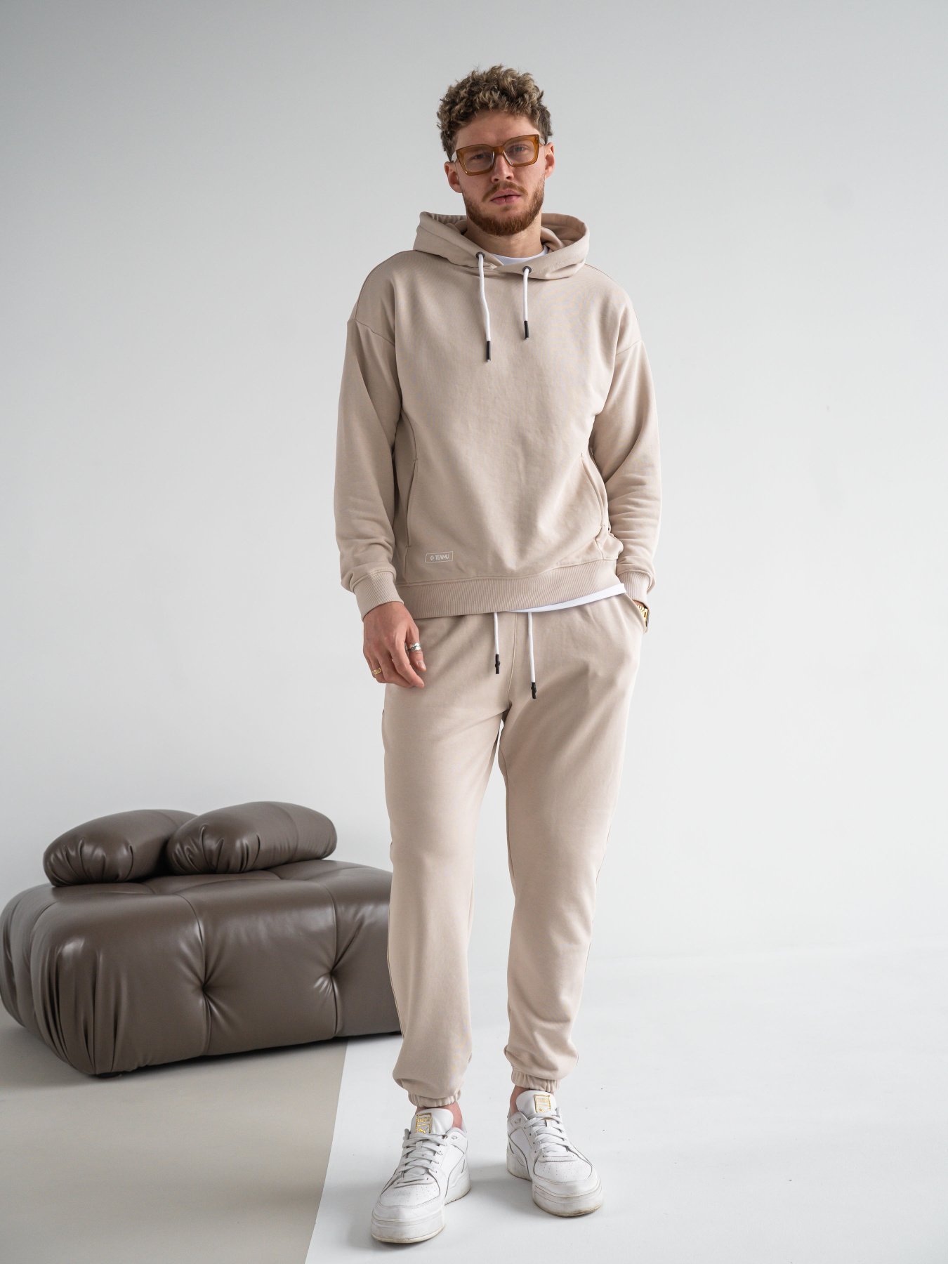 Мужской спортивный костюм с худи ROVER 23 Бежевый модель 520-23 Фото