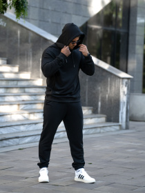 Мужской спортивный костюм с худи ROVER 23 Черный модель 520-23 Мужской спортивный костюм с худи ROVER 23 Черный модель 520-23 Фото