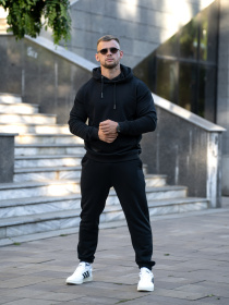 Мужской спортивный костюм с худи ROVER 23 Черный модель 520-23 Мужской спортивный костюм с худи ROVER 23 Черный модель 520-23 Фото