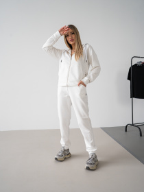 Жіночий костюм на блискавці Teamv NIKEL ZIP 23 Білий модель 552-23 Фото