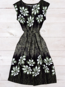 Платье миди Носи своє модель 8068-005-velik-kvti-temno-zelenij Фото