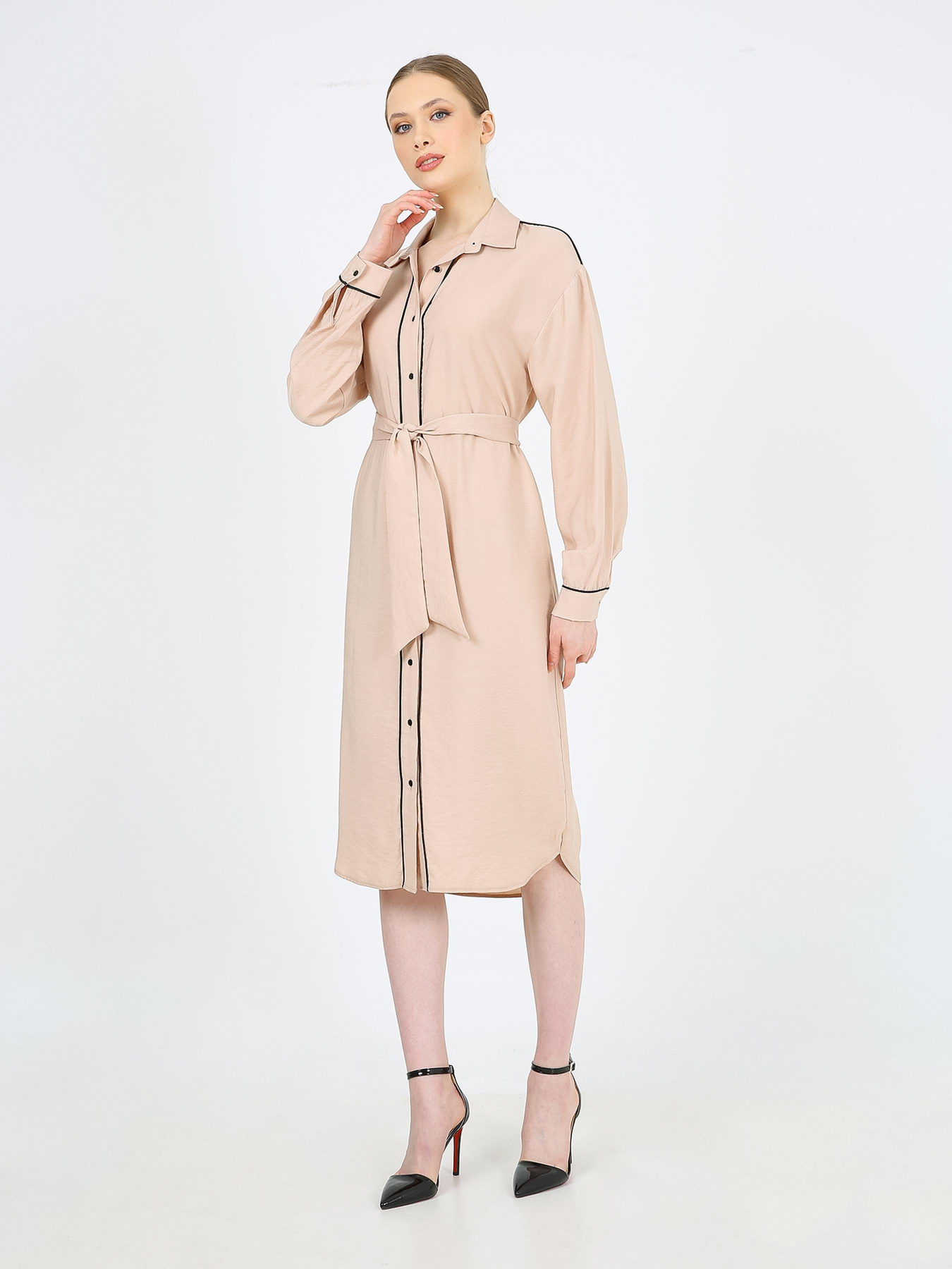 Сукня міді Casalini модель 232-CA-1999-3_пудра Фото