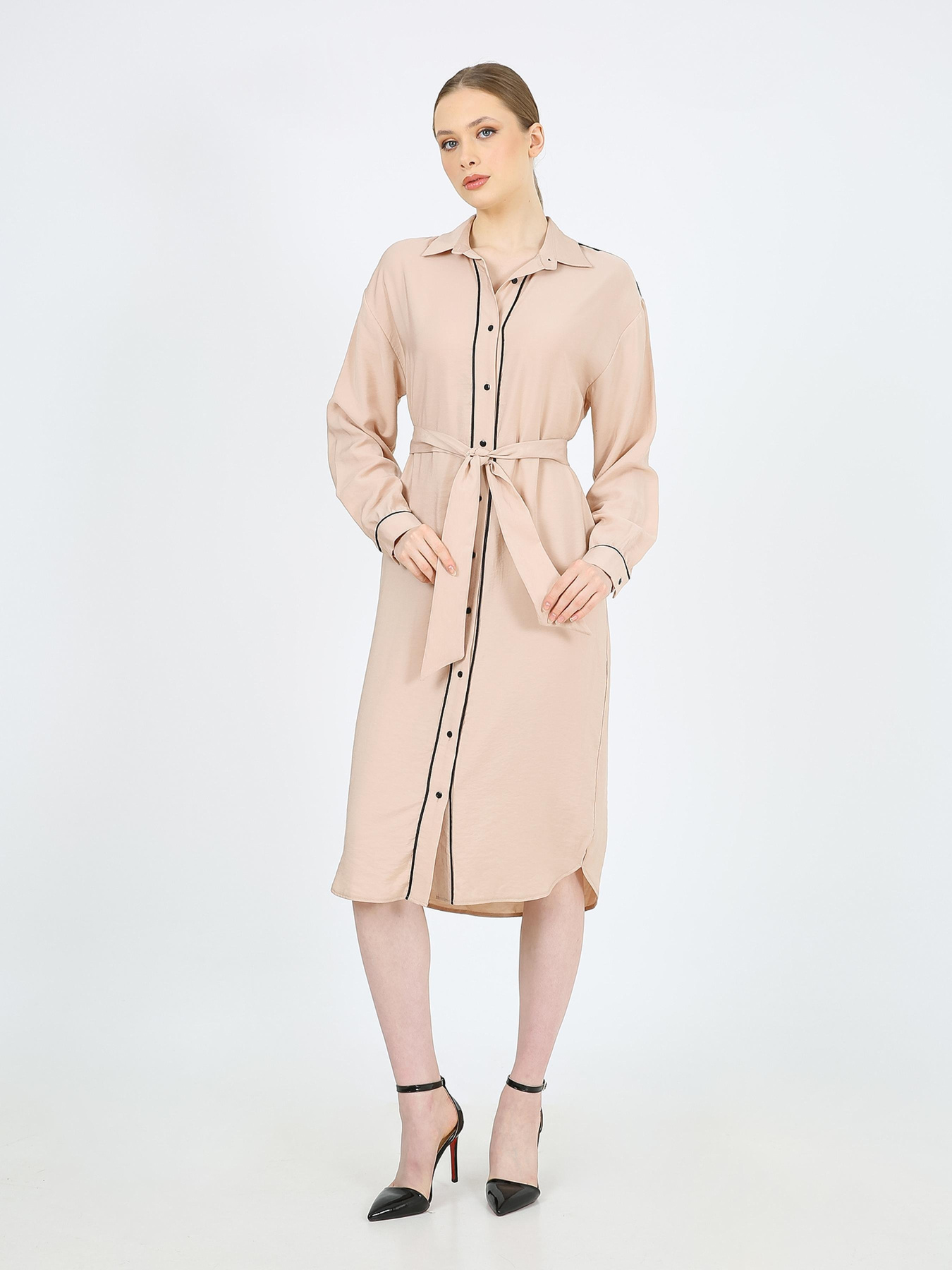 Сукня міді Casalini модель 232-CA-1999-3_пудра Фото