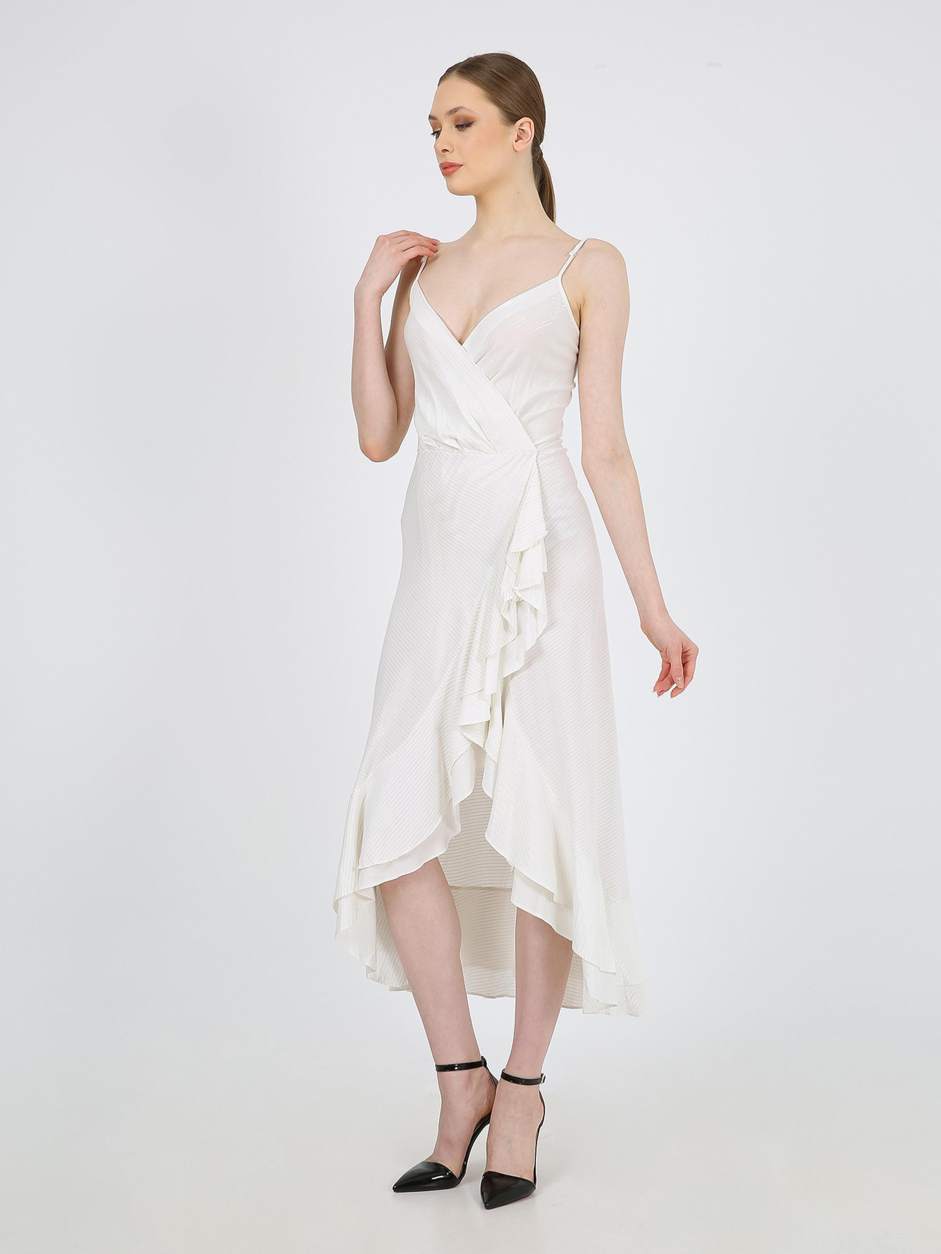 Платье миди Casalini модель 232-CA-1999-6_бело_серый Фото