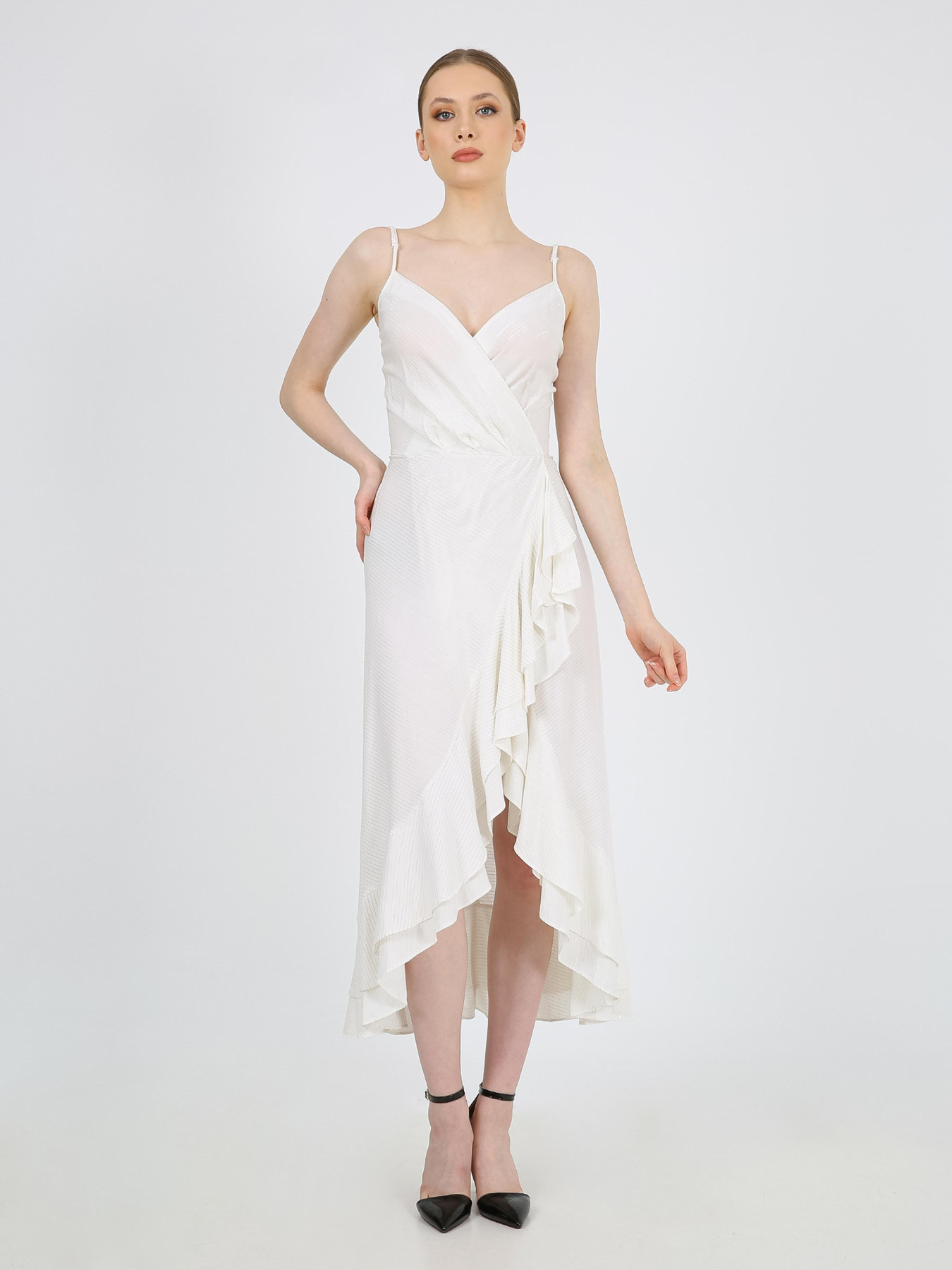 Платье миди Casalini модель 232-CA-1999-6_бело_серый Фото