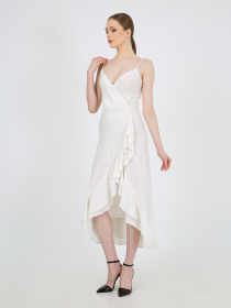 Платье миди Casalini модель 232-CA-1999-6_бело_серый Фото