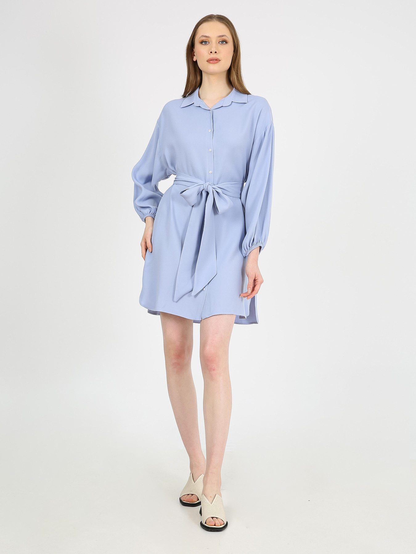 Платье мини Casalini модель 232-CA-1999-9_голубой Фото