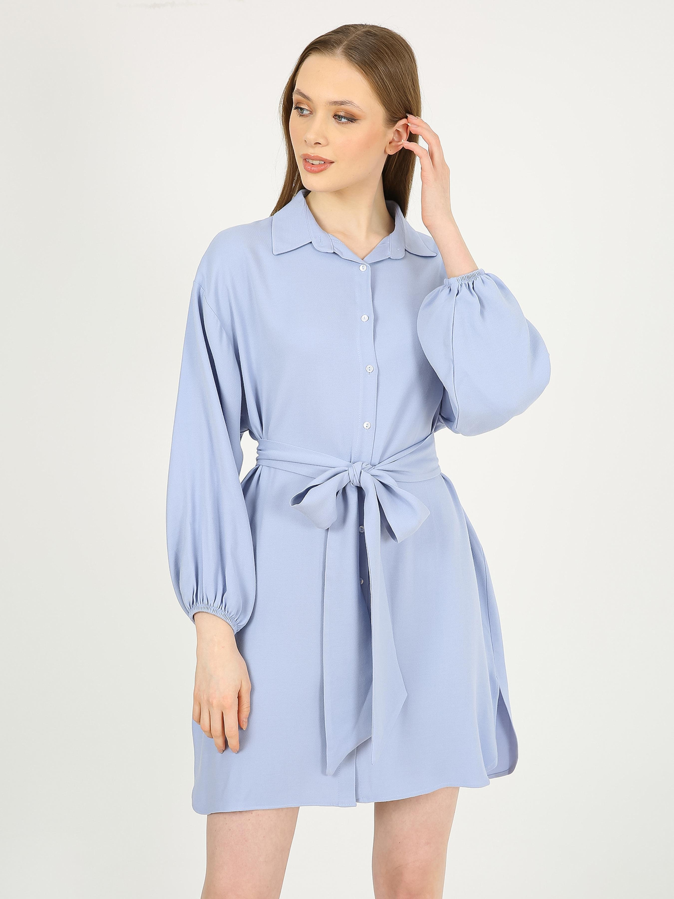 Платье мини Casalini модель 232-CA-1999-9_голубой Фото