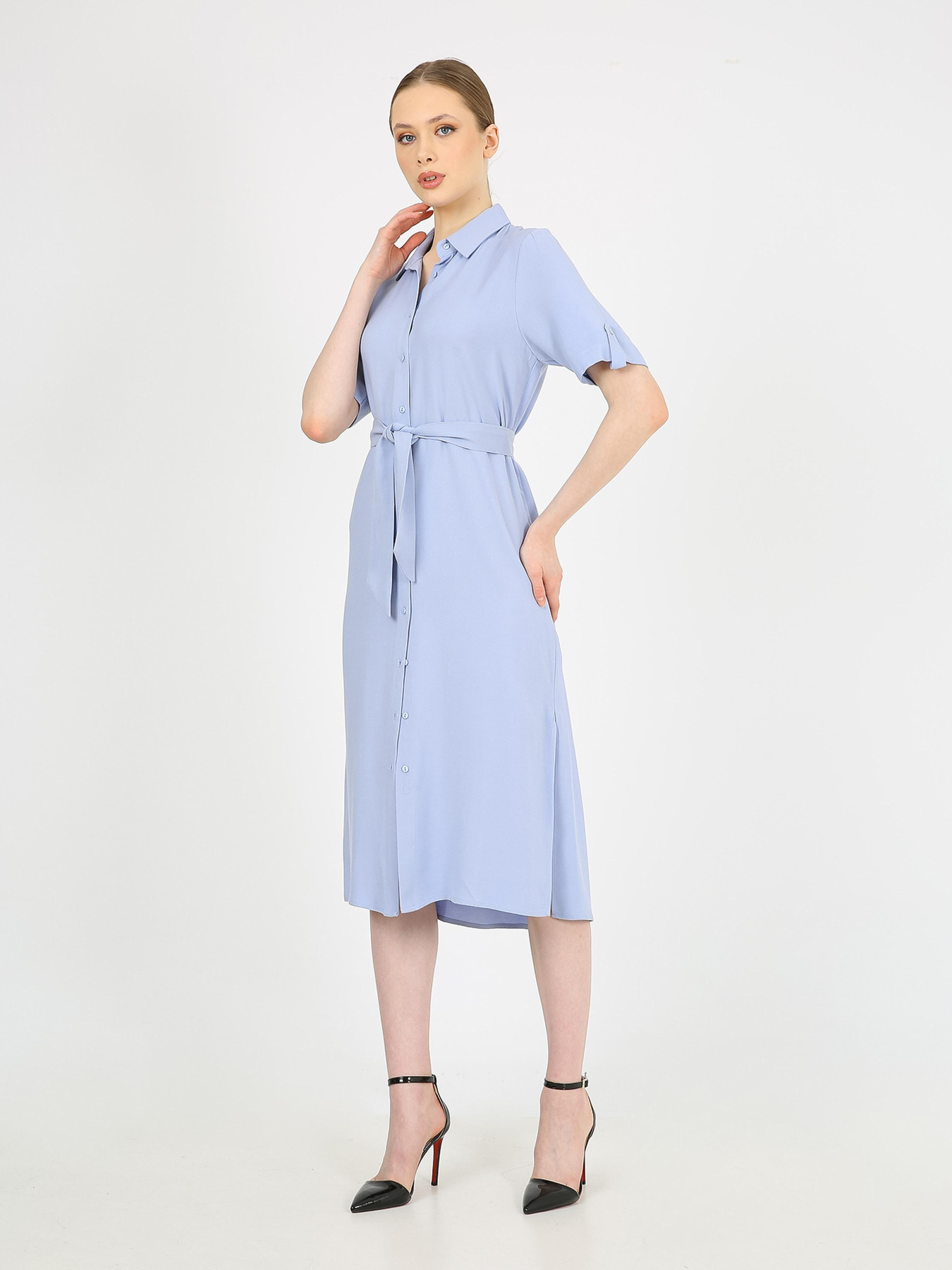 Платье миди Casalini модель 232-CA-1999-10_голубой Фото
