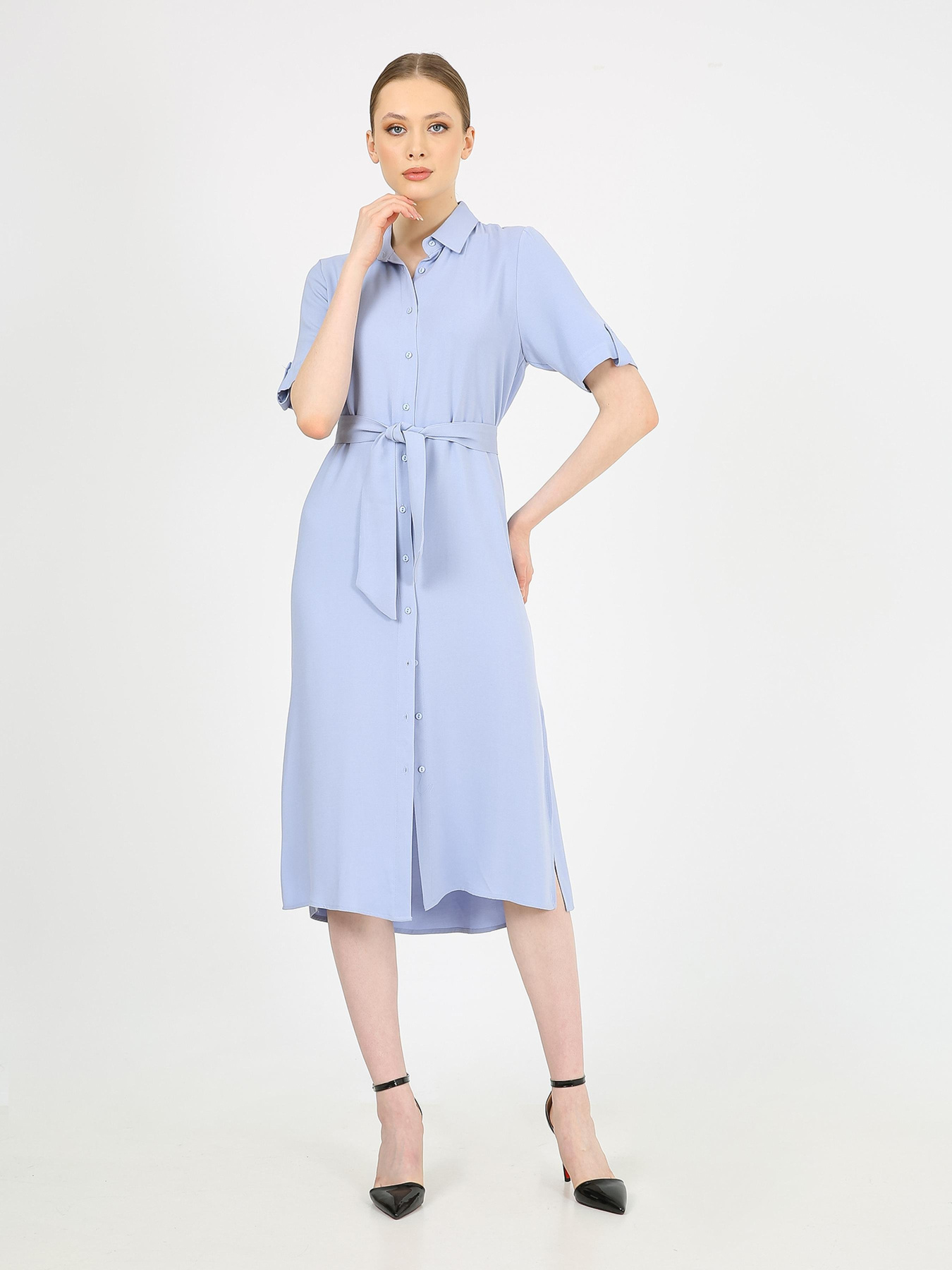 Платье миди Casalini модель 232-CA-1999-10_голубой Фото