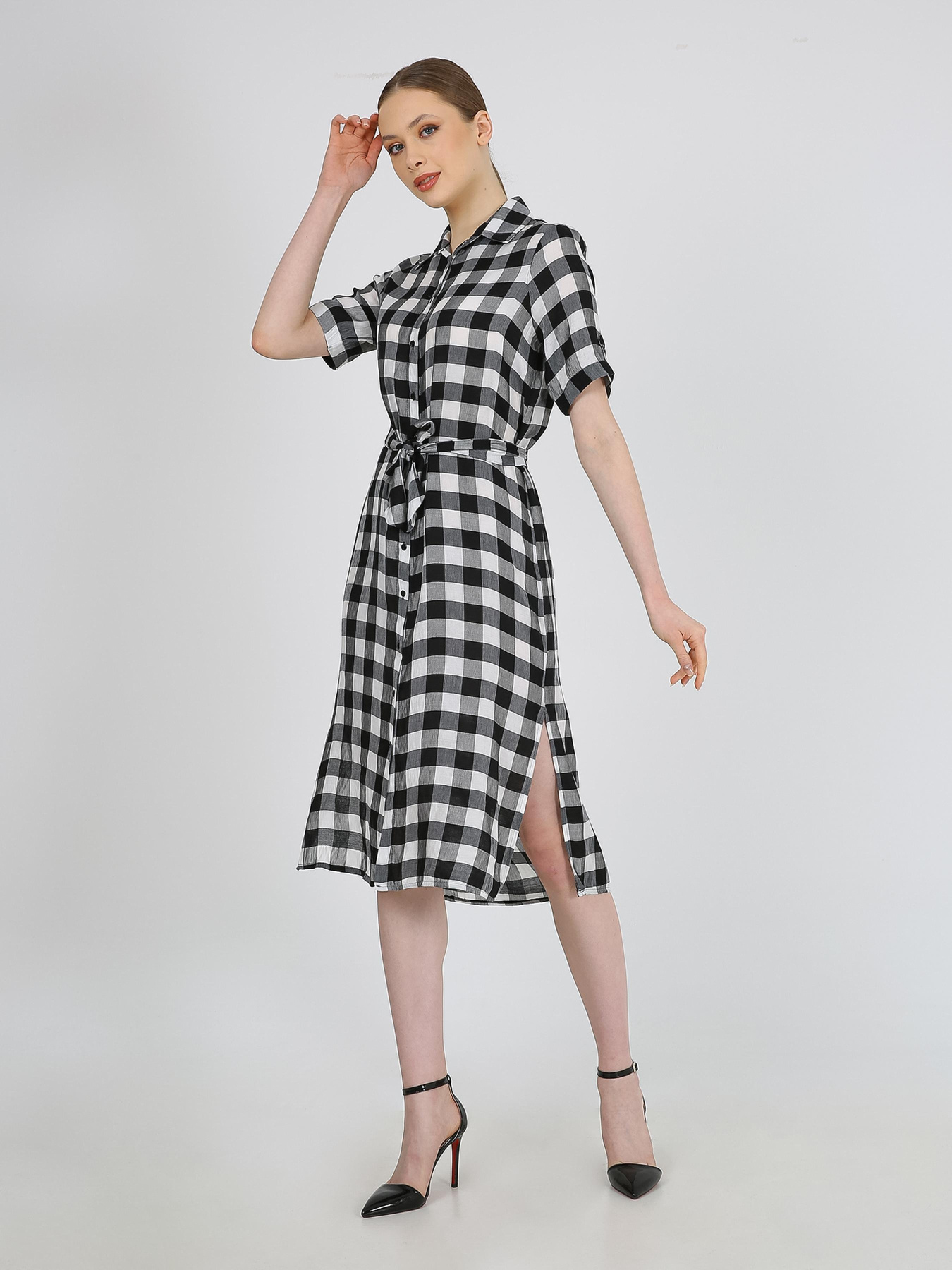 Сукня міді Casalini модель 232-CA-1999-10_черный_белый Фото